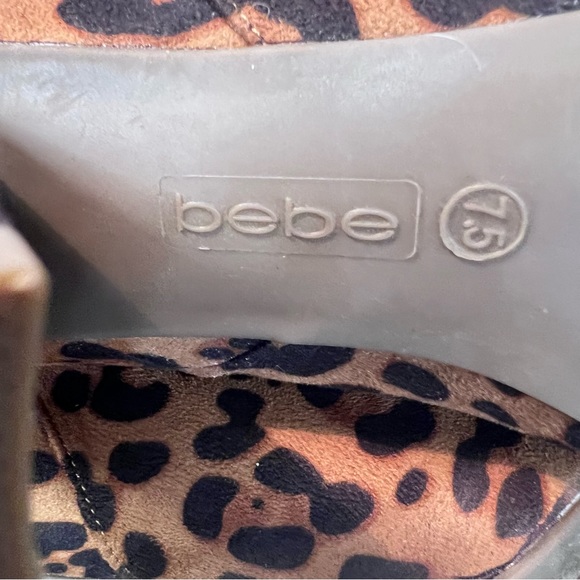 BEBE Women’s Leopard print Slouch Booties Size 7.5 - Picture 9 of 11